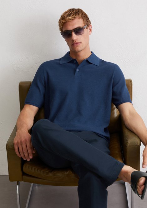 Marc O'Polo Regular polo, Heren, blauw, Xl, 100% Katoen