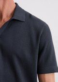 トップス Ribbed jersey polo shirt Perry-Ellis-mens-Quarter-Zip-