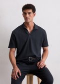 トップス Ribbed jersey polo shirt DfC polo shirt jersey regular with elastic ribbed structure