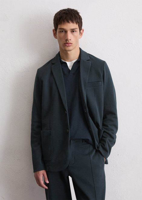 Marc O'Polo Jersey blazer in de vorm van, Heren, blauw, Xs, 91% Katoen, 6% Polyester, 3% Elasthaan