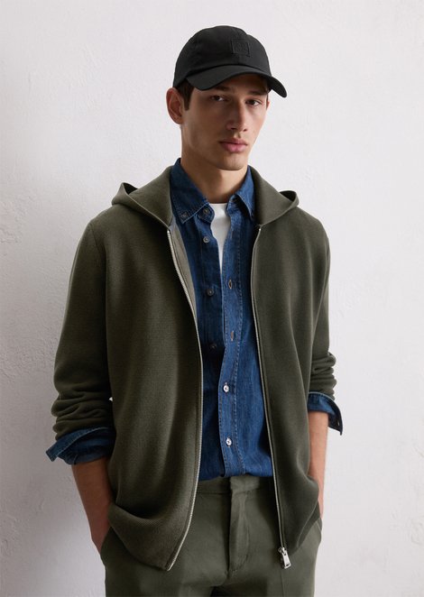 Marc O'Polo DfC vest met capuchon, Heren, groen, Xxl, 100% Katoen