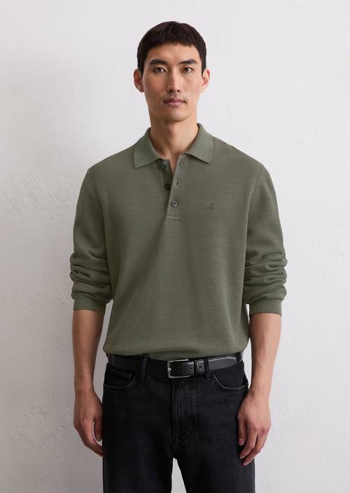 Polo lange mouw piqué regular gemaakt van fijn biologisch piqué