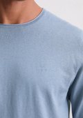 ◆SATUR◆ Dublin unbalanced cashmere blend knit ice blue SA2 Cashmere cable-knit sweater | North Sails