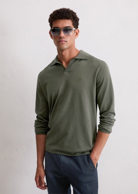 Marc O'Polo Regular polo hals trui, Heren, groen, M, 95% Katoen, 5% Kasjmier