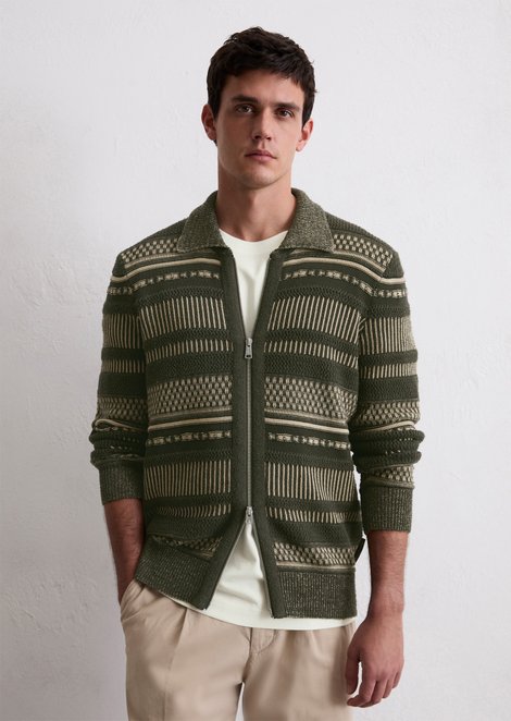 Marc O'Polo Strickjacke, Herren, grün, Gr. xl, 84% Baumwolle, 16% Polyamid