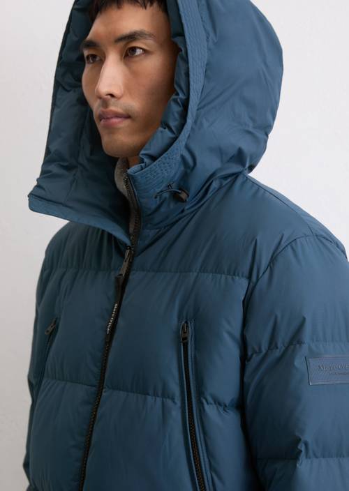 Puffer-Daunenjacke regular mit funktionalen Taschen blau