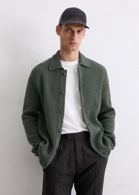 Marc O'Polo Strickjacke regular, Herren, grün, Gr. xs, 62% Schurwolle, 20% Baumwolle, 18% Polyamid