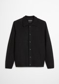 Regular cardigan made from a soft virgin wool blend - black