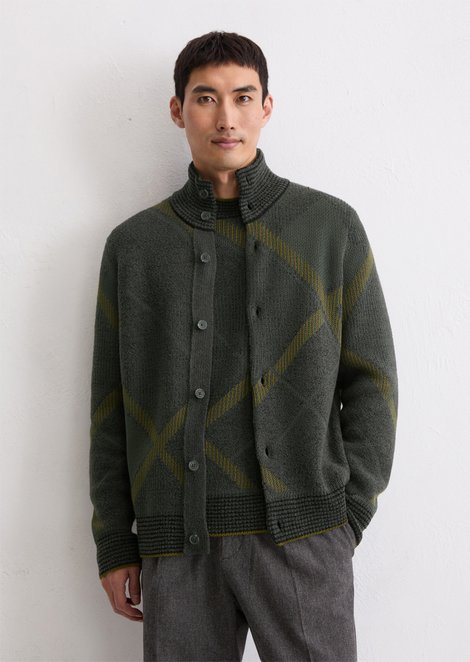 Marc O'Polo Strickjacke regular, Herren, schwarz, Gr. xxl, 63% Schurwolle, 30% Baumwolle, 7% Polyamid