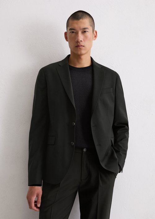 Jacket shaped made from Technical Wool Blend - black | Suits | MARC O’POLO