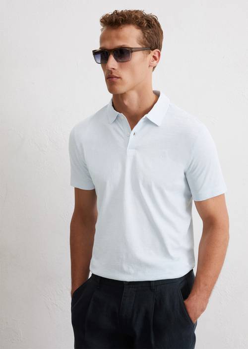 DfC polo shirt Jersey shaped in soft slub jersey fabric blue