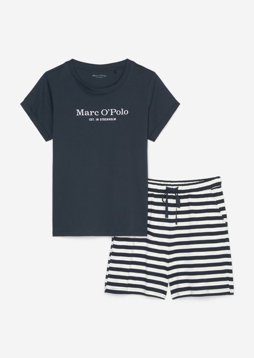 Lounge pyjama set — Navy/Dark Navy Stripe