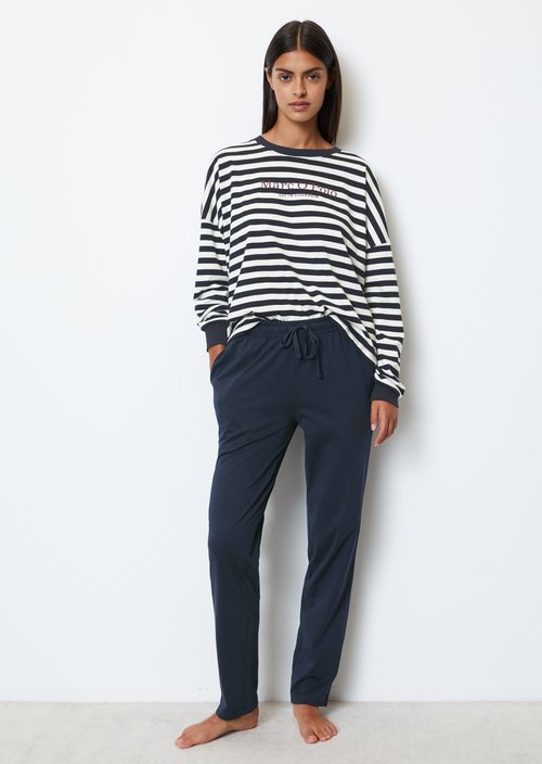 Lounge pyjama set — Navy Stripe