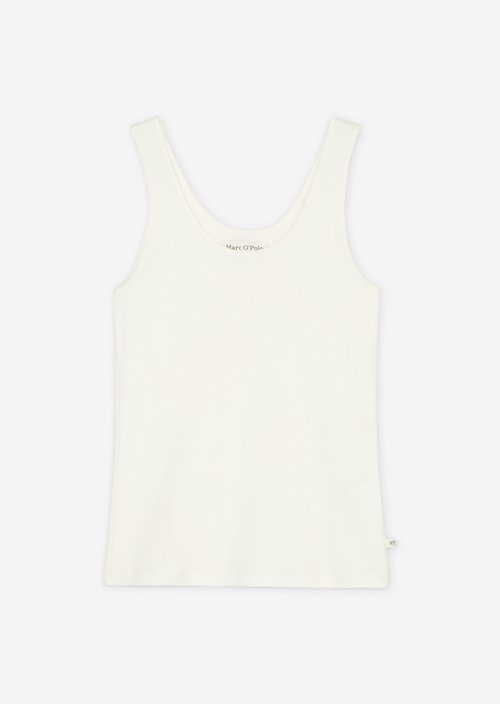 Fine rib tank top slim — White Cotton Q152