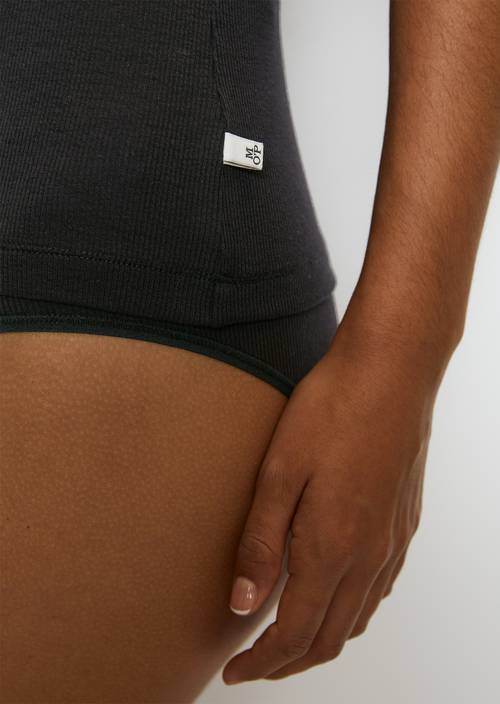 Fijne geribde tanktop slank Black - Product afbeelding 2