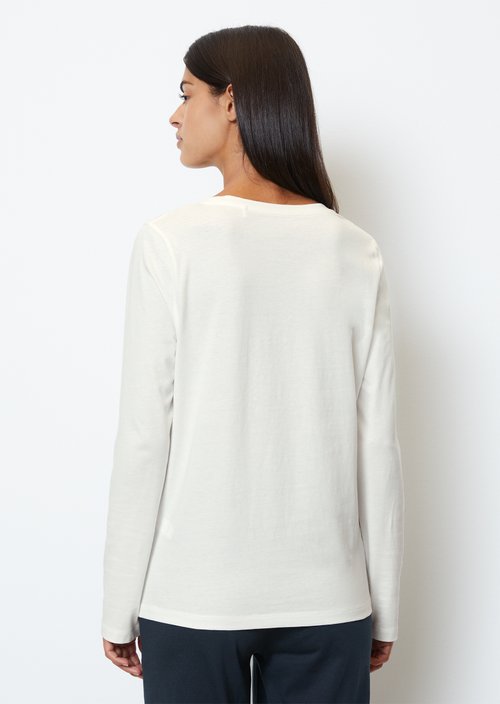 Long-sleeved lounge shirt — White Cotton Q152