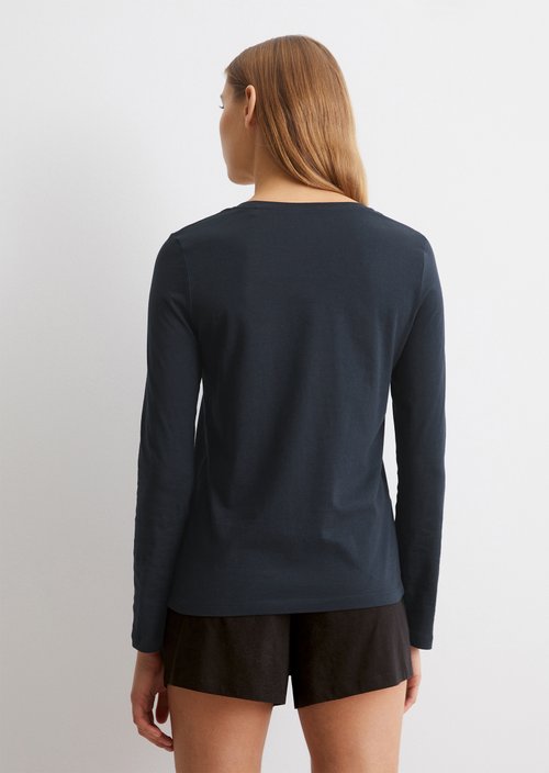 Long-sleeved lounge shirt — Dark Navy Q898