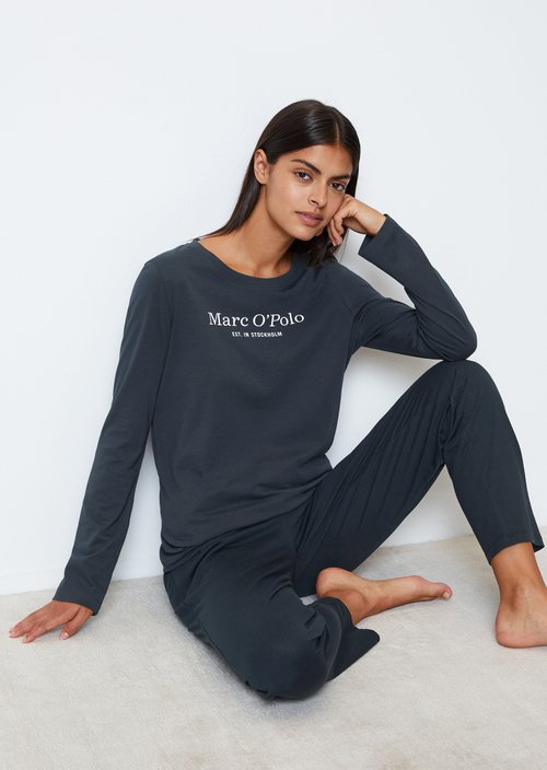 Long-sleeved lounge shirt — Dark Navy Q898