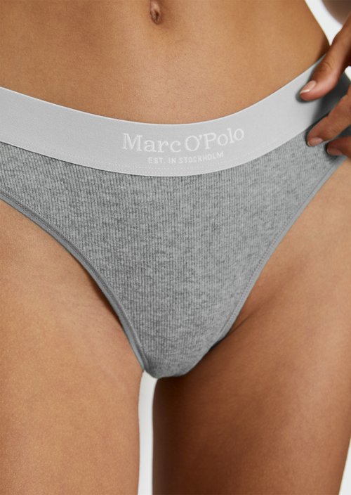 Fine rib thong — Nordic Grey Mel.