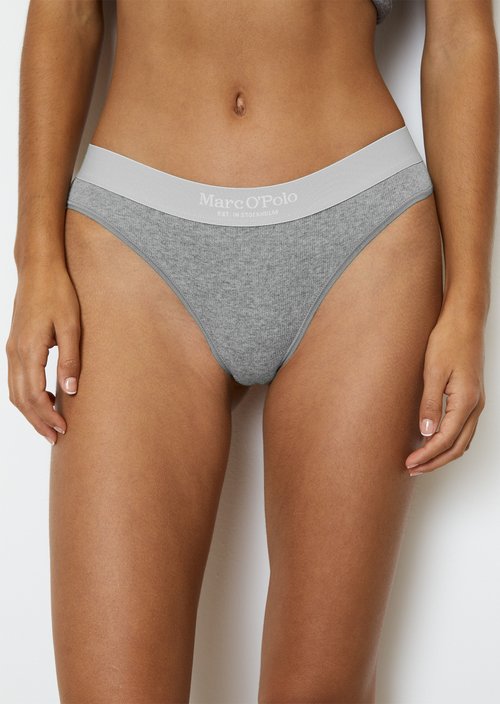 Fine rib thong — Nordic Grey Mel.