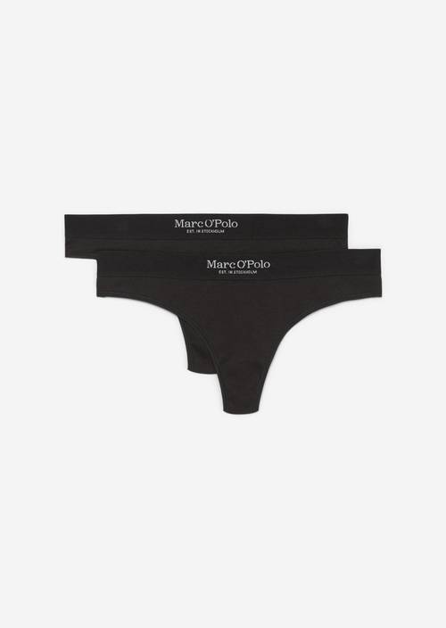 Fijn geribde tanga Black - Product afbeelding 1