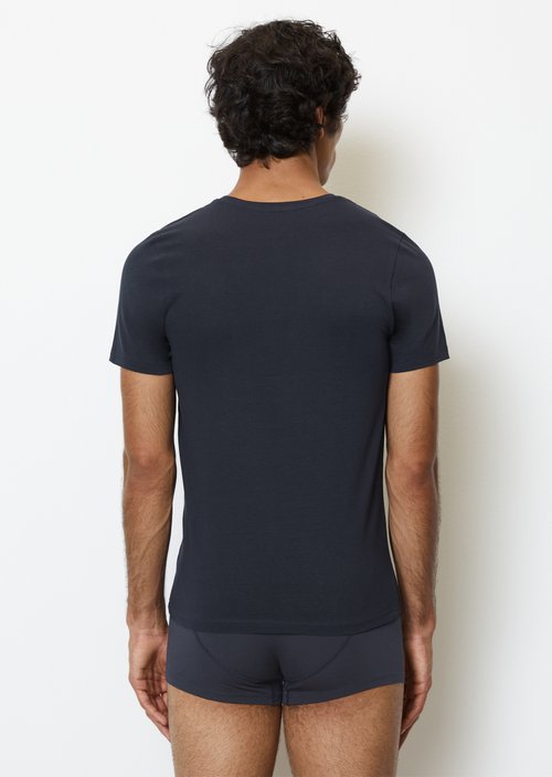 Lounge t-shirt with round neckline — Dark Navy Q898