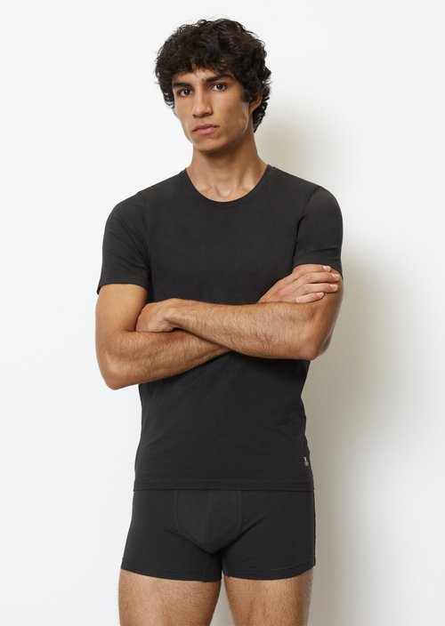 Lounge t-shirt with round neckline — Black