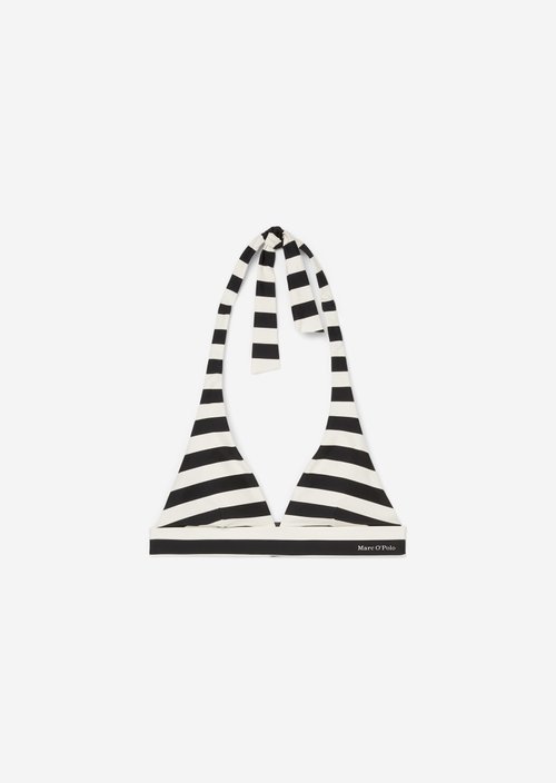 Halter neck bikini top — Black Stripe