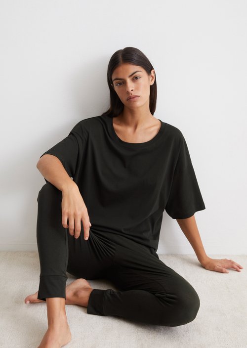 Lounge cropped top — Black