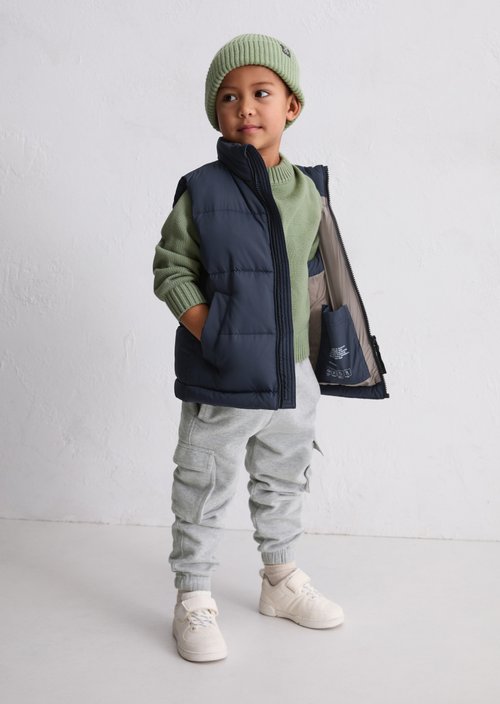 KIDS-BOYS quilted vest — Dark Navy
