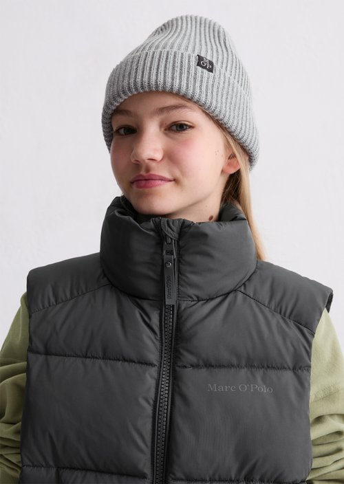TEENS-GIRLS quilted vest — Mid Grey Denim