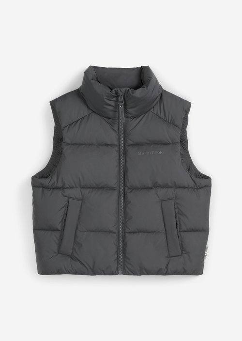 TEENS-GIRLS quilted vest — Mid Grey Denim