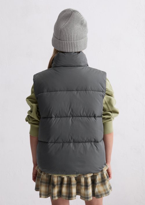TEENS-GIRLS quilted vest — Mid Grey Denim