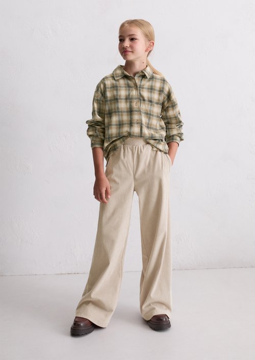 TEENS-GIRLS corduroy pants — Gray Silk