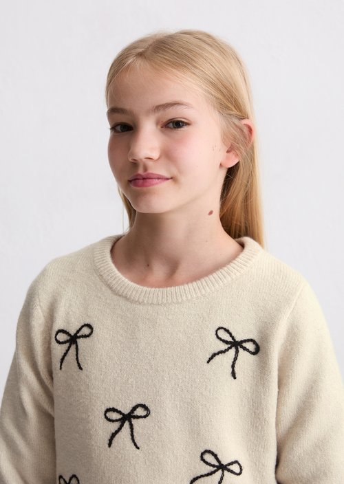 TEENS-GIRLS sweater — White Cotton (alternate view)