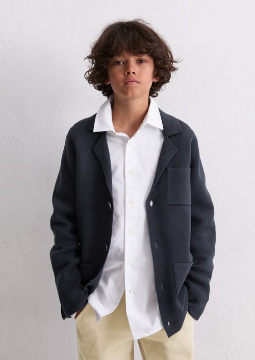 TEENS-BOYS knitted blazer — Dark Navy