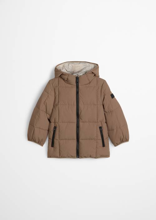 KIDS-BOYS quilted jacket Brown in front view