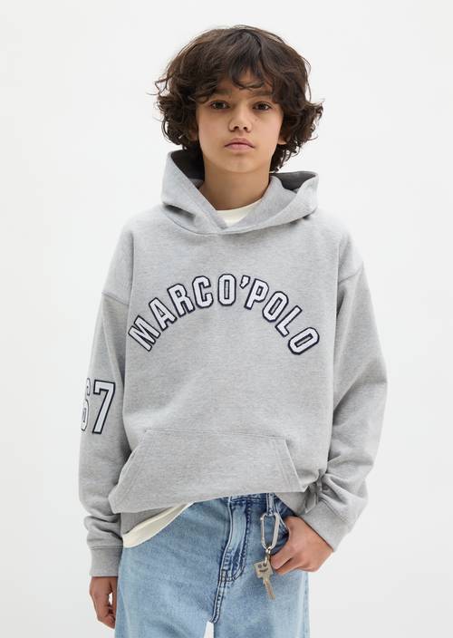 Felpa con cappuccio TEENS-BOYS Grey indossato sul modello
