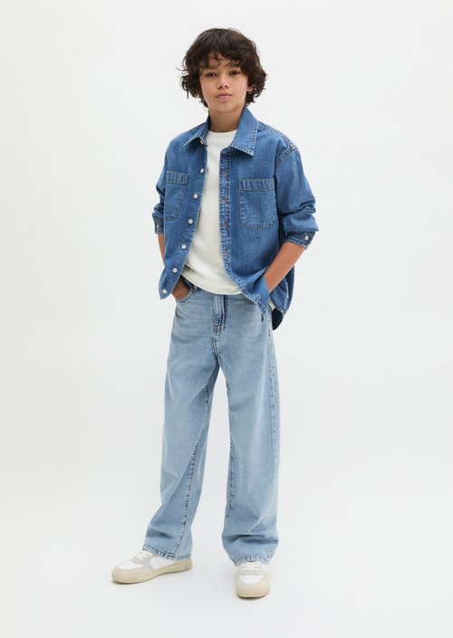 TEENS-BOYS denim overshirt — Light Blue Denim