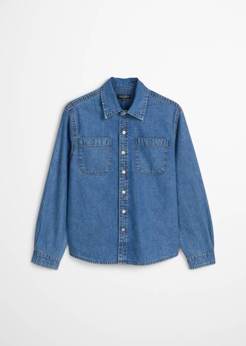 TEENS-BOYS denim overhemd Light Blue Denim in vooraanzicht