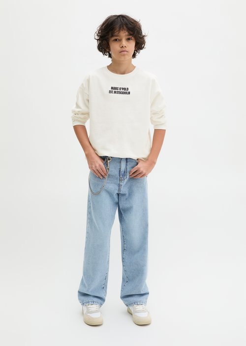 TEENS-BOYS long-sleeved shirt — White Cotton