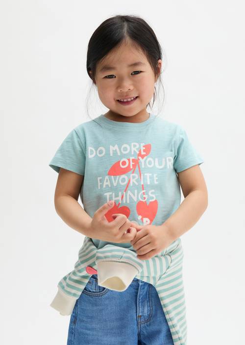 T-shirt KIDS-GIRLS Blue porté sur le mannequin