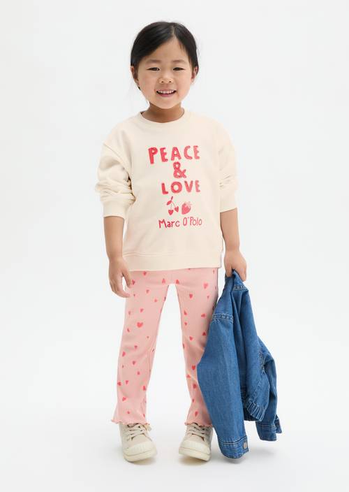 KIDS-GIRLS sweatshirt White Cotton worn on model
