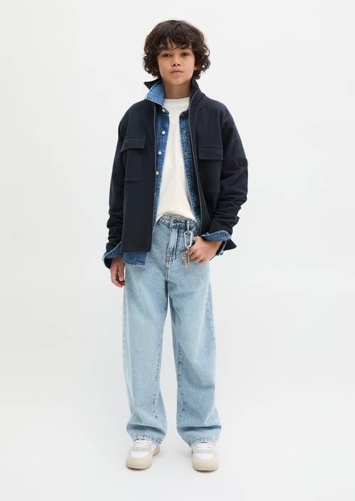 TEENS-BOYS Sweatjacke Dark Navy getragen am Model