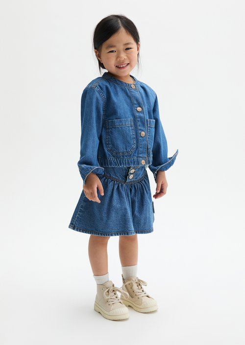 KIDS-GIRLS denim jacket — Mid Blue Denim