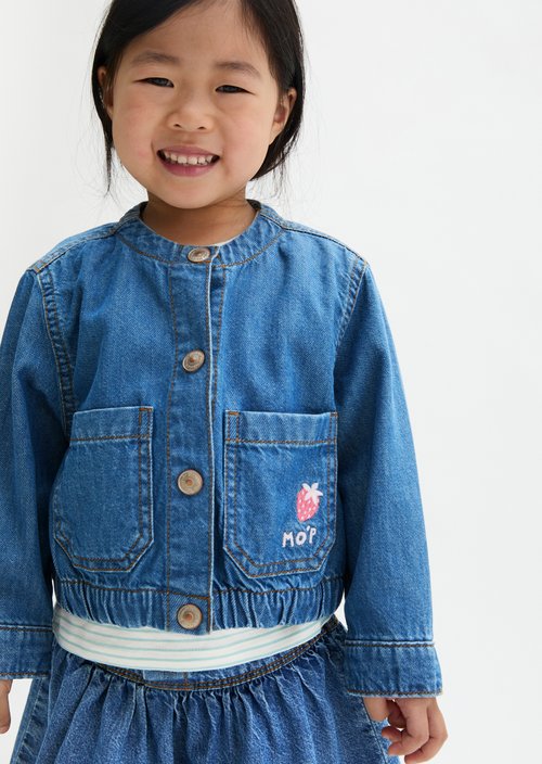 KIDS-GIRLS denim jacket — Mid Blue Denim