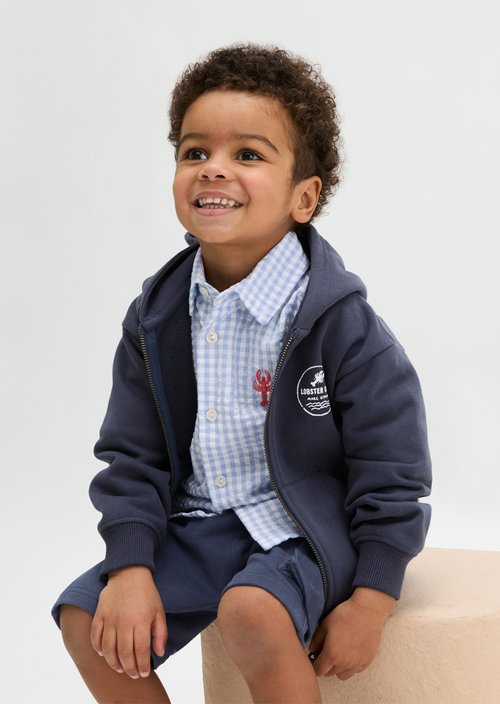 KIDS-BOYS hooded sweat jacket — Blue