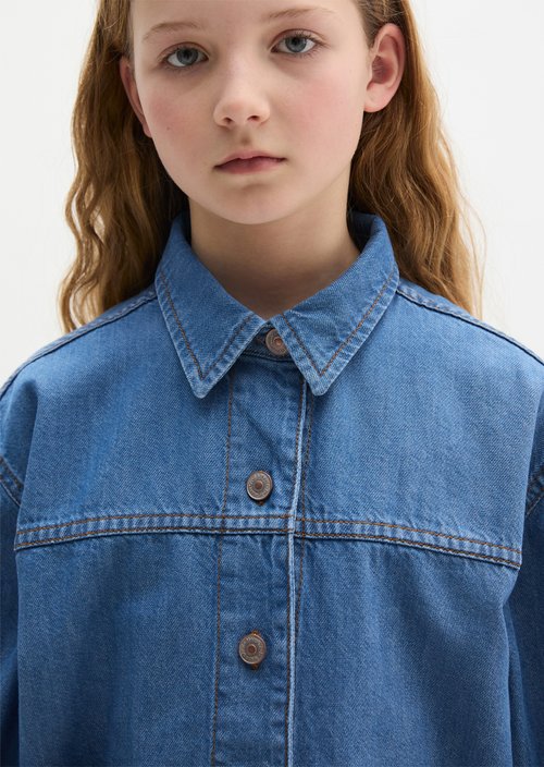 TEENS-GIRLS denim jacket — Mid Blue Denim