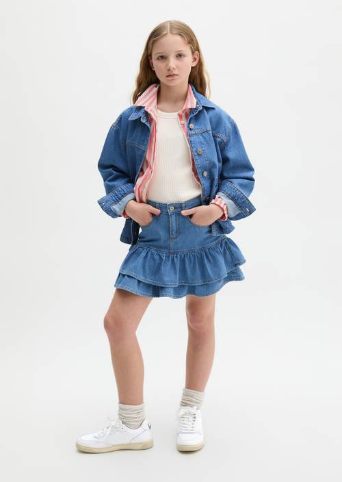 TEENS-GIRLS Jupe en jean Mid Blue Denim porté sur le mannequin
