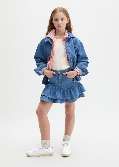TEENS-GIRLS denim skirt — Mid Blue Denim